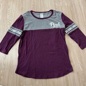 Victoria’s Secret pink burgundy jersey tee shirt